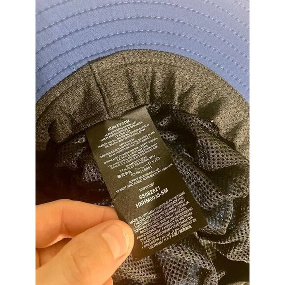 Hurley Small/Medium Beach Boonie Bucket Hat Air Vent Hiking Outdoors Cap Blue - Picture 4 of 6